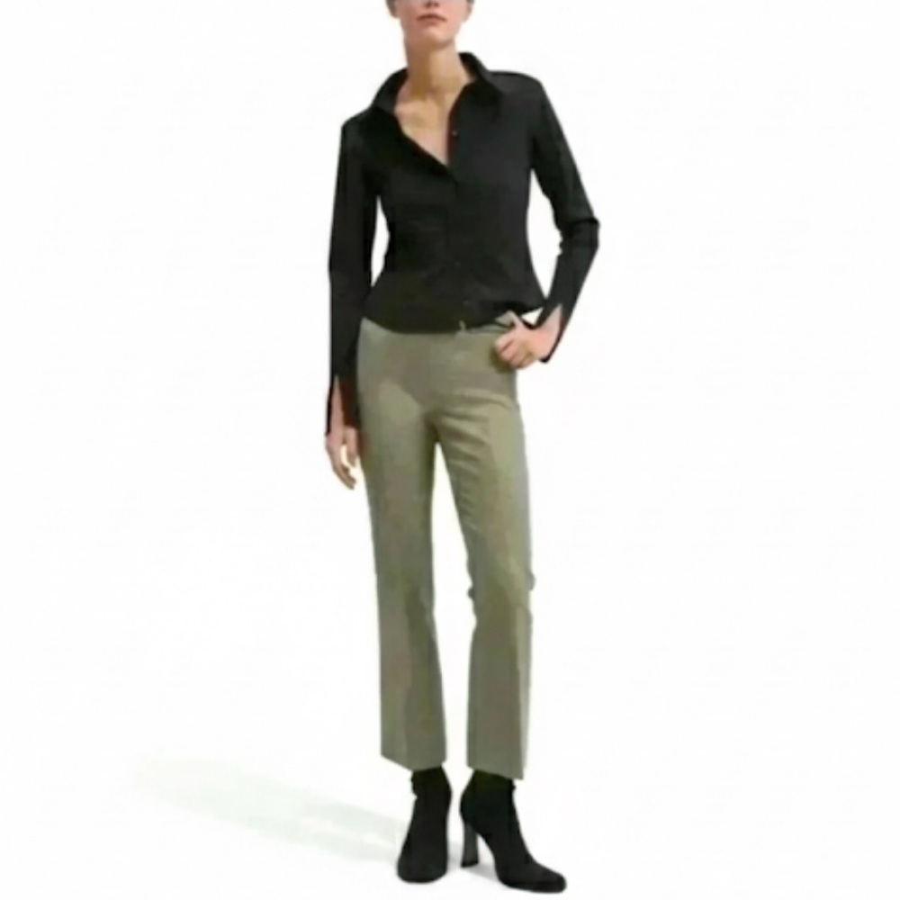 NWT! MANGO (MNG) “Atenas" Cropped Pants Khaki/Gray Size Large